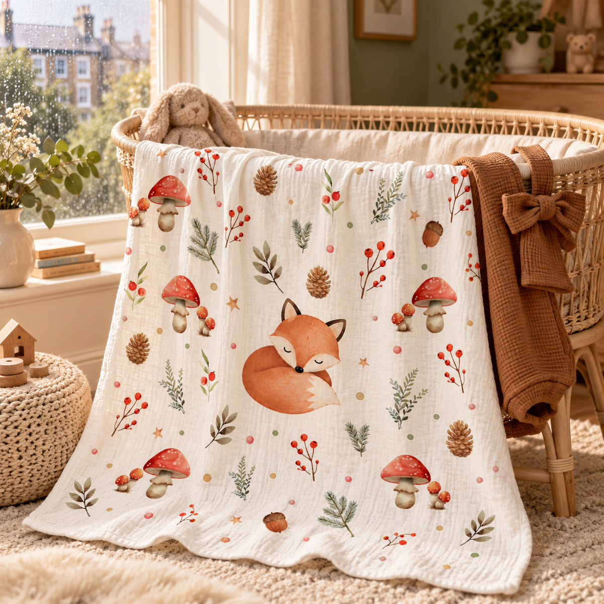 Mussola Volpe – 120 × 120 cm con Mussoline piccole 30x30cm