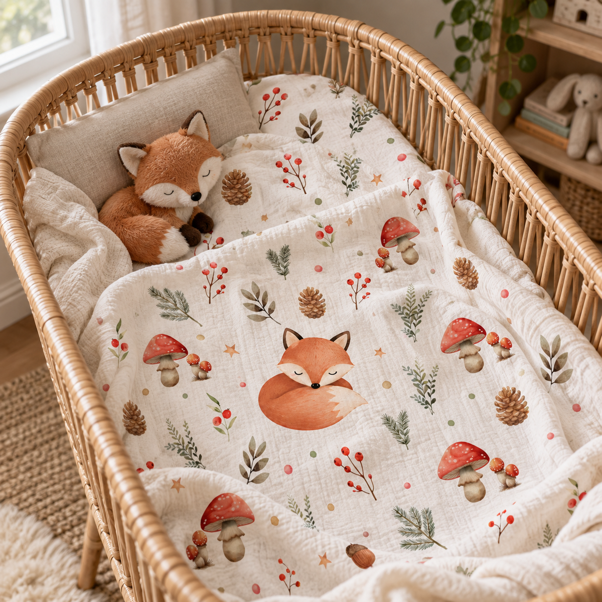 Mussola Volpe – 120 × 120 cm con Mussoline piccole 30x30cm